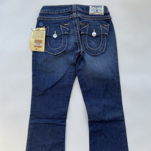 $231 True Religion Women’s Becky Heritage Jeans Slim Bootcut Dark Blue Size 25 - Picture 11 of 13